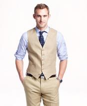 Mens2PieceLinenCausalOutfitsVest&Pants/