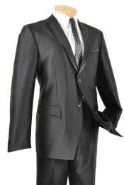  Mens Sharkskin Suits Liquid Jet Black