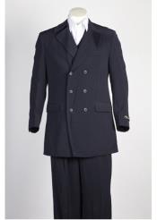   Mens Navy Double Breasted Suit