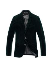   Mens Olive Green Velvet blazer