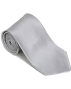  Silver 100% Silk Solid Necktie With