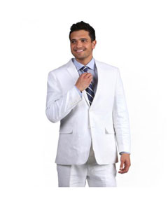   White Notch Lapel Classic Linen