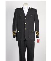 MensBlack3ButtonSafariMilitaryStyleSuit