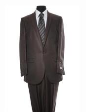 Mens1ButtonSingleBreastedTexturedPatternBrownPeak