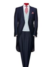  JSM-3224 Mens 1 Button Navy Blue Mohair And Wool