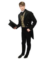 Men’sHighFashionblackwithvelvettrimregencyTailcoat