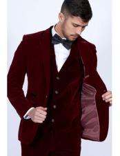   mens Burgundy Single Breasted Peak