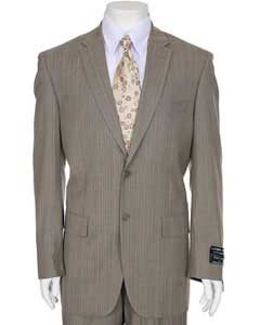  Light Taupe Stripe ~ Pinstripe 2-button