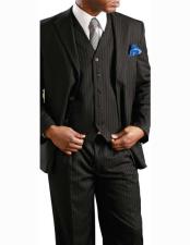   Mens 2 Button Banker Pinstripe