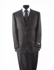 Mens2ButtonTazioBrandSuitBlackTexturedPattern