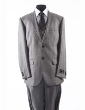 MensTazioBrand2ButtonSuitTexturedPatternGray