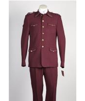 Mens5Button2PieceWineSafariMilitaryStyle