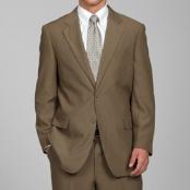  Designer Taupe 2-Button Suit 