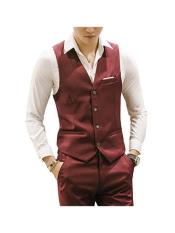 mensMatchingWaistcoatCausalSuitVests&PantsSet