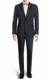   mens Jeremy Black Lapel Navy