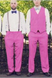  mens Suit Vest Pink