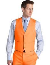  mens Suit Vest Orange