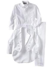 BoysChildrenKidsTailcoatTuxedoWhite