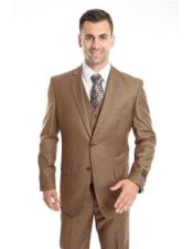 mensTwoButtonRegularFitDarkTaupeSingleBreastedSuit