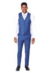  Mens Royal Blue Vest & Tie