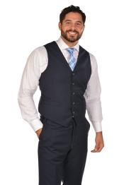  Mens Navy Vest & Tie &