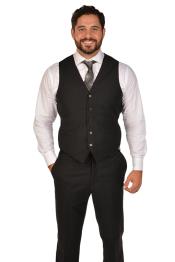  Mens Black Vest & Tie &