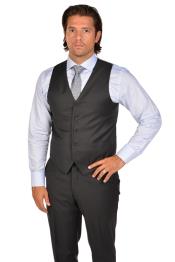  Mens Charcoal Vest & Tie &