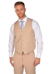  Mens Beige Vest & Tie &