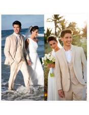 MensBeachWeddingAttireSuitMenswearBeige