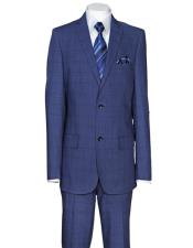  Mens Plaid Window Pane Pattern Suit