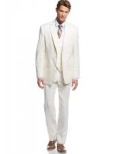  Linen Fabric Ivory Cream Vested 3