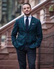  Mens Tartan Plaid Window Pane Suit