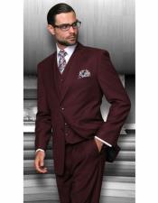  Classic Fit Suit Mens Burgundy Two