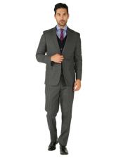  Black Suit Gray Vest Charcoal Grey