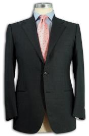 MensSuitSeparatesWoolFabricDarkestCharcoalGrayByAlberto