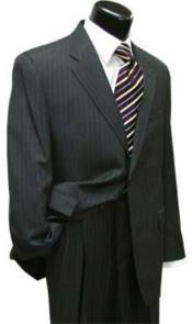 MensSuitSeparatesWoolFabricCharcoalGrayStripeSuitBy