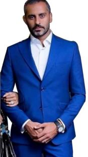 MensSuitSeparatesWoolDarkRoyalBlue~Indigo~