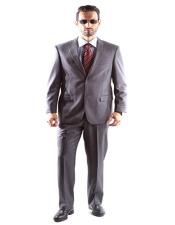 MensSingleBreastedTwoButtonDressSuitGray