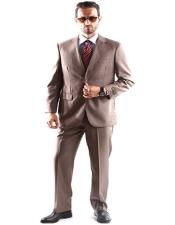 MensSingleBreastedTwoButtonDressSuitLightBrown