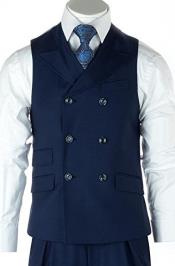  Mens Blue Peak Lapel One Chest