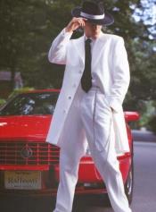  Mens White Gangster Zoot Suit Tuxedo