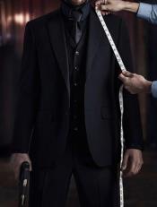  Mens John Wick Vested Black Suit