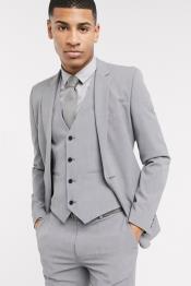  Extra Slim Fit Suit Mens Gray