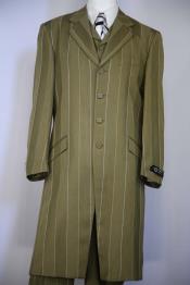  Mens Olive Single Breasted Zoot Suit