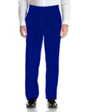 MensRoyalBlueVelvetFlatFrontModernFitPant