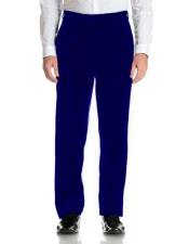 MensNavyBlueVelvetFlatFrontModernFitPant