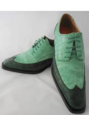 MensWingtipDressShoesDarkGreenandKellyGreen