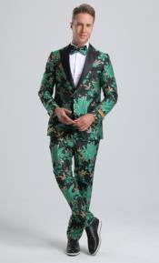 EmeraldGreenandGoldTuxedoSuit