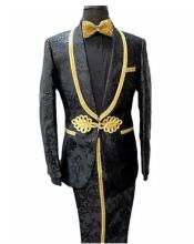  Black and Gold Stripe Suit -