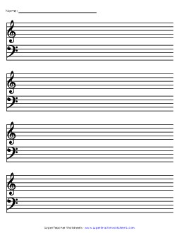 Staff Paper (Grand) Music Worksheet